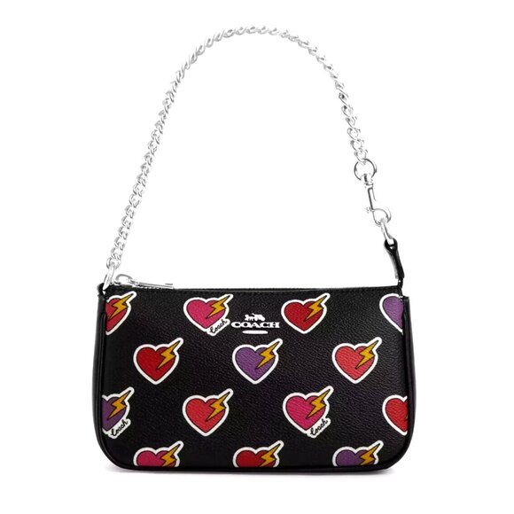 New Coach CW452 Nolita 19 With Heart Bolt Print Black Multi - Picture 1 of 5